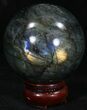 Flashy Labradorite Sphere - Great Color Play #32066-2